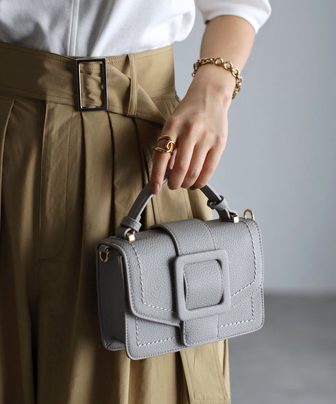 【雑誌掲載】2WAYスクエアバックルショルダーバッグ 12-1091